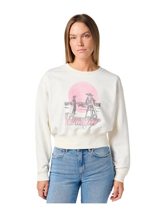 Wrangler Wrangler Bluza 112362584 Biały Loose Fit