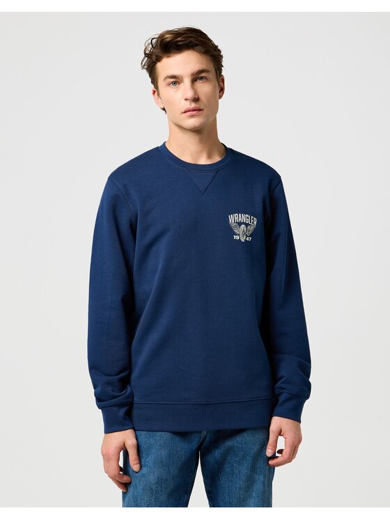 Wrangler Wrangler Felpa AMERICANA CREW Blu Regular Fit