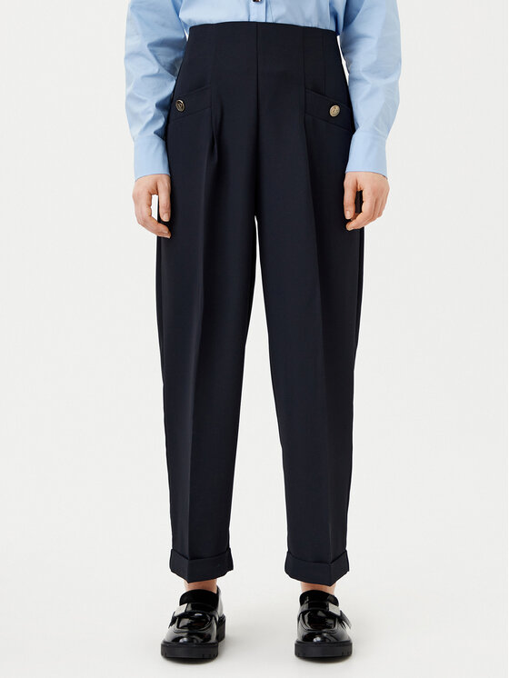 Motivi Motivi Kalhoty culottes P046Q003475N Tmavomodrá Relaxed Fit