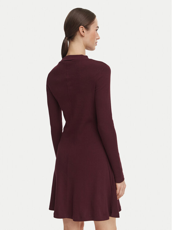 Tommy Hilfiger Tommy Hilfiger Ежедневна рокля WW0WW51726 Бордо Slim Fit
