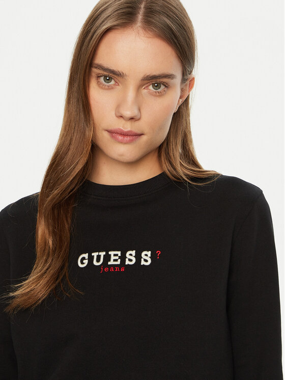 Guess Jeans Guess Jeans Μπλούζα W5RQ28 K68I4 Μαύρο Regular Fit