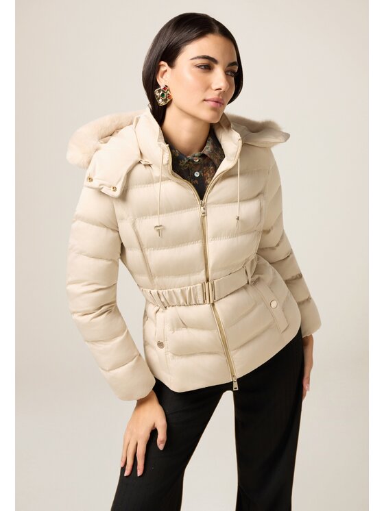 Oltre Oltre Giubbotto piumino F002R001482N002 Écru Slim Fit