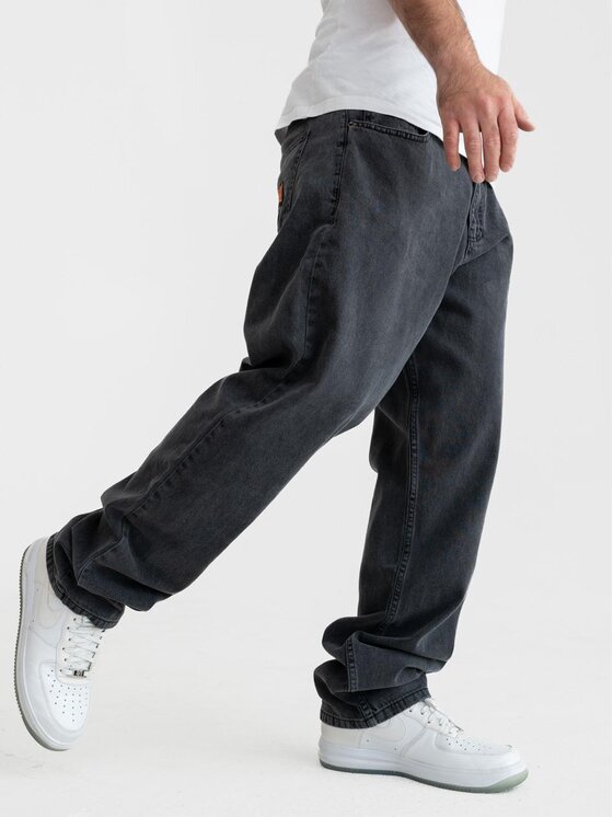 Jigga Wear Jigga Wear Jeansy Spodnie Jeansowe Baggy Męskie Czarne Sprane Jigga Wear Outline L Czarny Baggy Fit