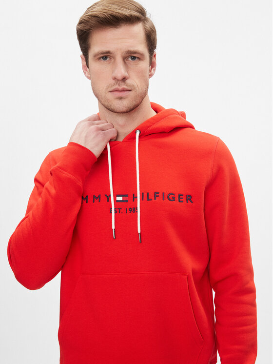Tommy Hilfiger Tommy Hilfiger Bluza Tommy Logo Hoody MW0MW11599 Czerwony Regular Fit