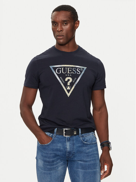 Guess T-shirt M4BI35 J1314 Tamnoplava Regular Fit