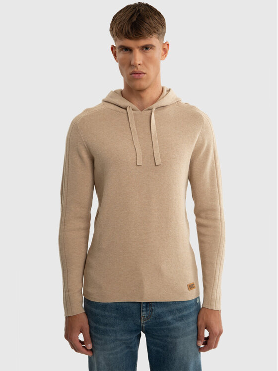 BIG STAR BIG STAR Sweter HOODS_800_160 Beżowy Classic Fit
