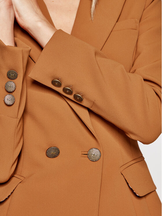 Elisabetta Franchi Elisabetta Franchi Súprava saka a látkových nohavíc TP-001-06E2-V629 Hnedá Slim Fit