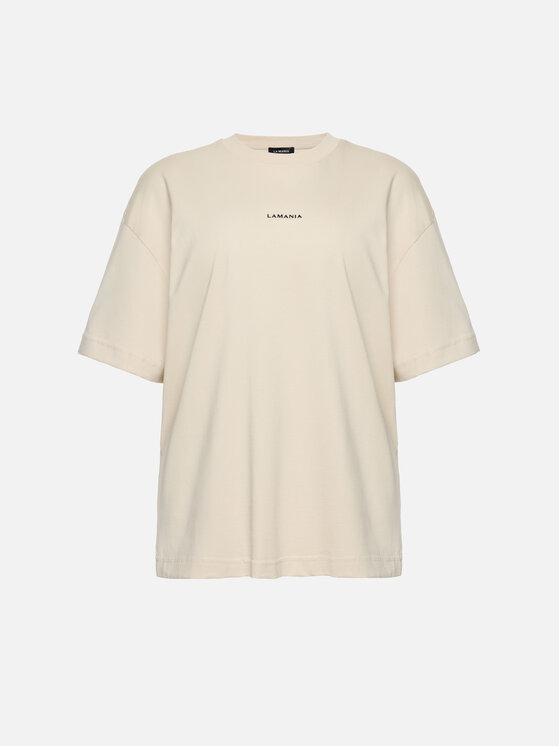 La Mania La Mania T-Shirt RIHO Beżowy Basic Fit