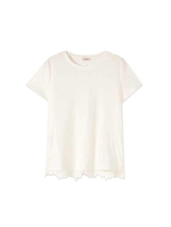 Oltre Oltre T-shirt G035J004564N011 Bianco Regular Fit
