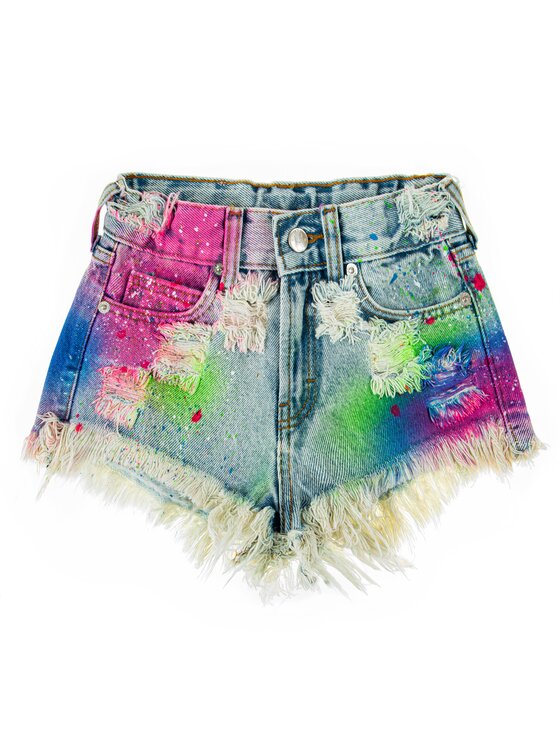 MissDenim MissDenim Szorty jeansowe Midi Waist Kolorowy Regular Fit