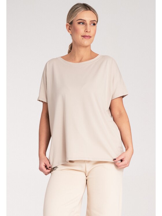 FIGL FIGL T-Shirt M1164 Μπεζ Regular Fit
