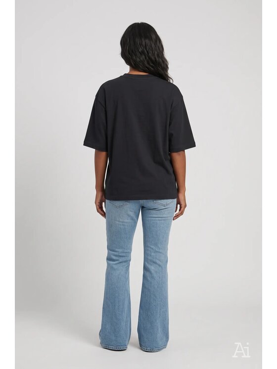 Cross Jeans Cross Jeans T-Shirt 56275-020 Czarny Oversize