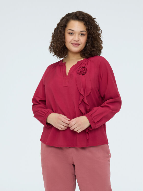 Fiorella Rubino Fiorella Rubino Bluzka 2051T002434N016 Bordowy A-Line Fit