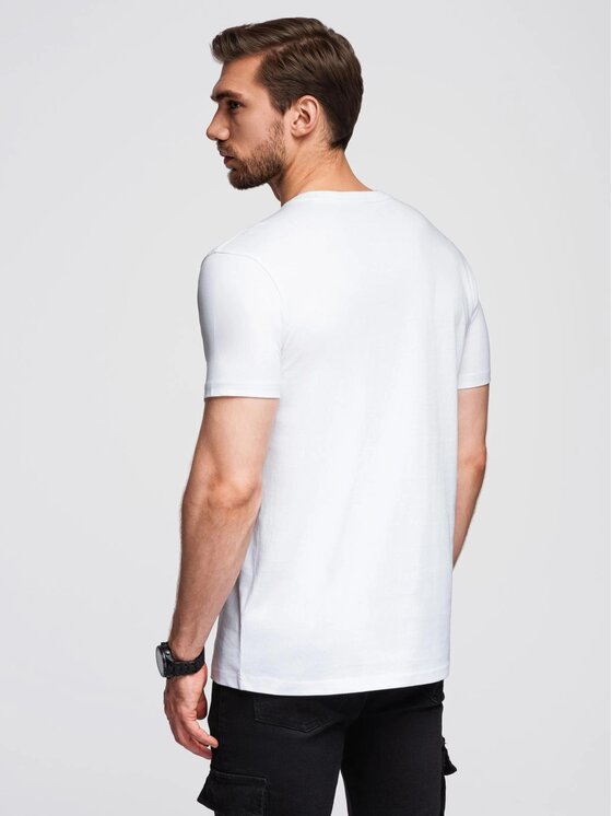 Ombre Ombre T-Shirt OM-TSPT-0245 Biały Regular Fit