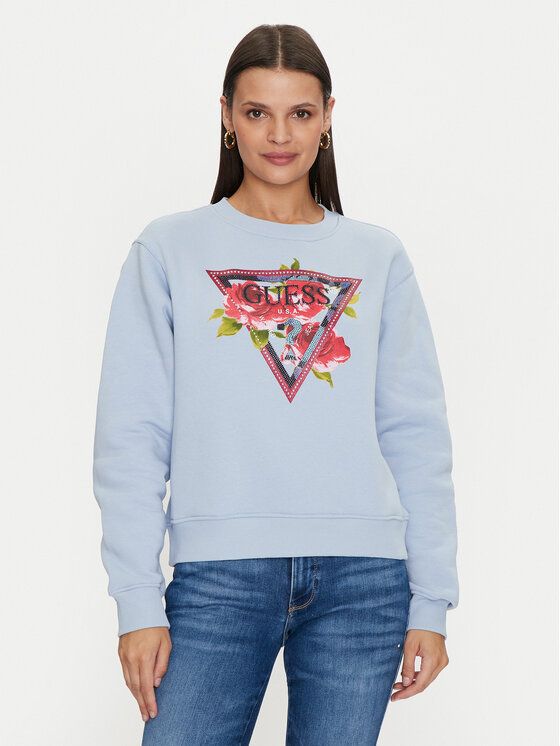 Guess Bluză W4YQ26 K9Z21 Albastru celest Regular Fit
