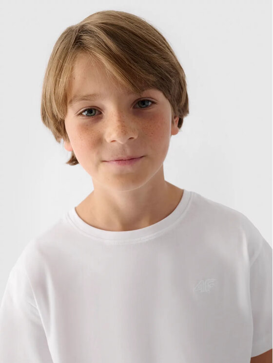 4F 4F T-shirt 4FJWMM00TTSHM2330-10S Bianco Standard Fit