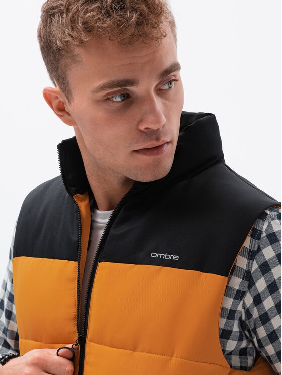 Ombre Ombre Zimní bunda V36 Žlutá Regular Fit