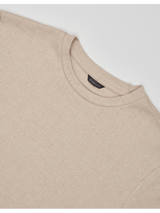 Borgio Borgio T-Shirt jacurso_bz Beżowy Classic Fit