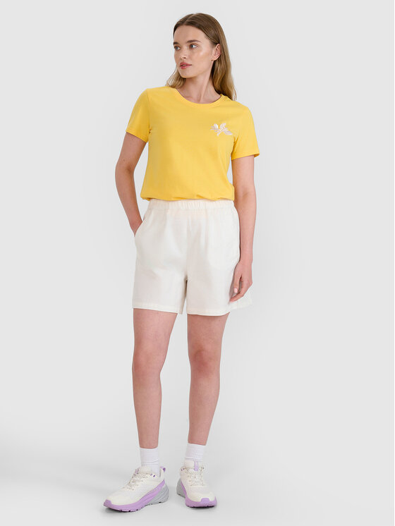 4F 4F T-Shirt SS MIDSHOP TEXTILE Żółty Regular Fit