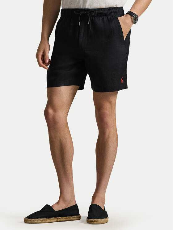 Polo Ralph Lauren Pantalon scurți din material 710P08205504 Negru Regular Fit