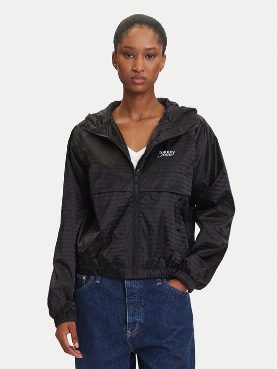 Tommy Jeans Tommy Jeans Széldzseki Jacquard DW0DW20952 Fekete Relaxed Fit