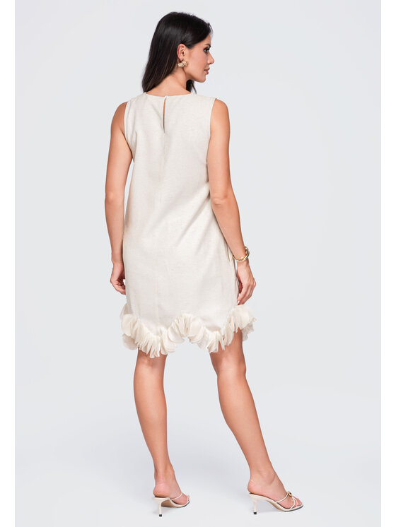 Ombre Ombre Sukienka wieczorowa LA-OM-DLR433 Beżowy Loose Fit