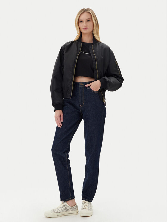 Guess Jeans Guess Jeans Džínsy W4YA0D D5CC1 Tmavomodrá Mom Fit