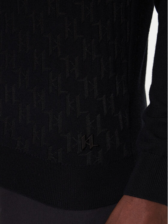 KARL LAGERFELD KARL LAGERFELD Bluză cu gât 655019 554303 Negru Regular Fit