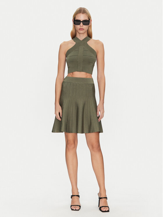 Guess Guess Felső W5GR32 Z2XY0 Zöld Slim Fit