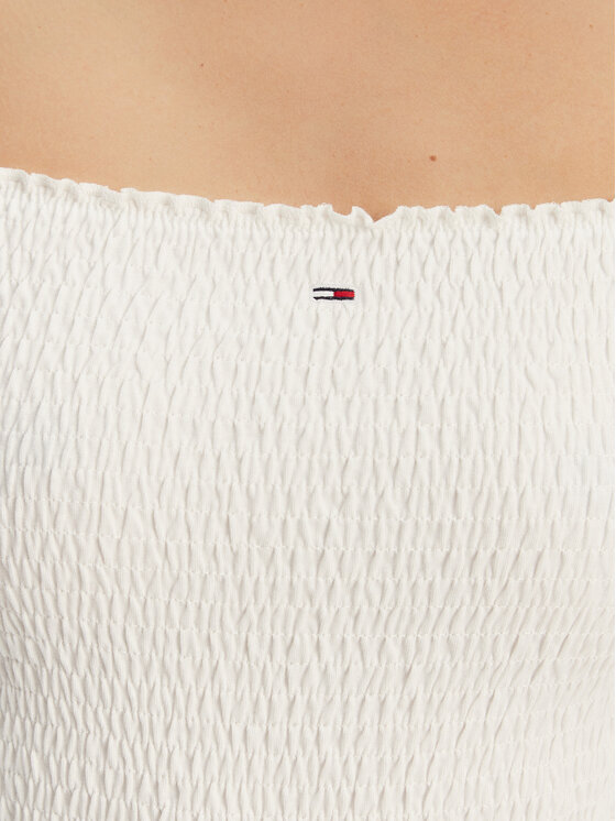 Tommy Jeans Tommy Jeans Лятна рокля DW0DW20298 Екрю Slim Fit