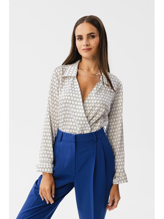 Stylove Stylove Kalhoty z materiálu S356 Modrá Modern Fit