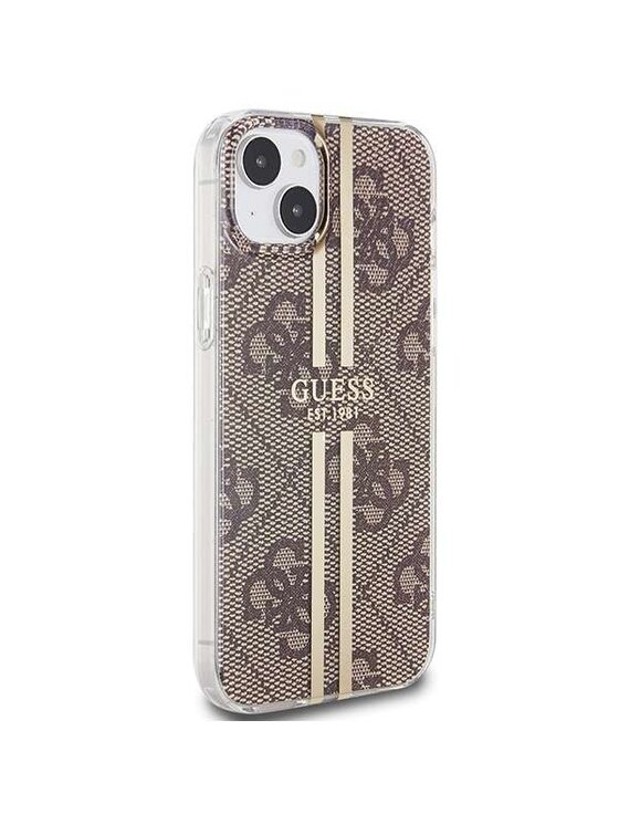 Guess Guess Etui na telefon Apple iPhone 15 Plus Brązowy