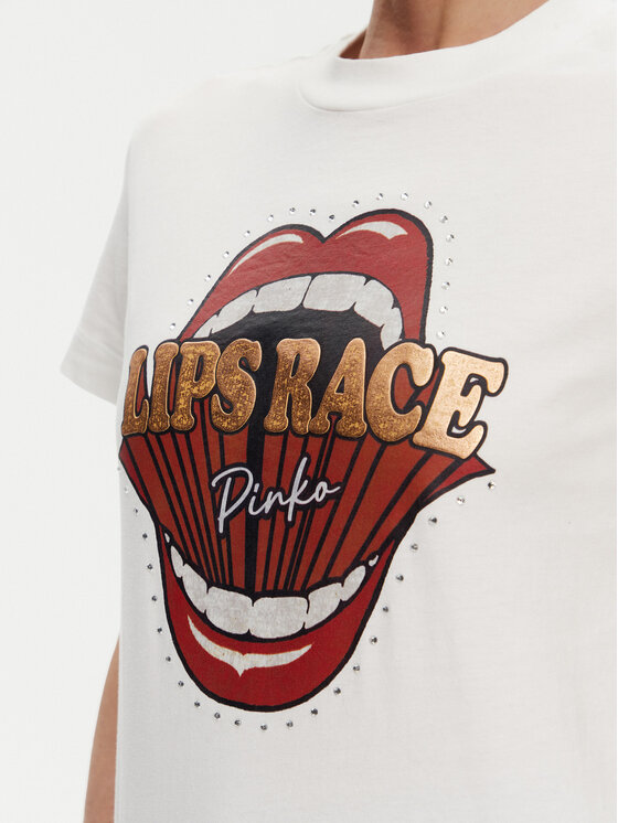PINKO PINKO T-Shirt Trapani 105050 A2D8 Biały Regular Fit