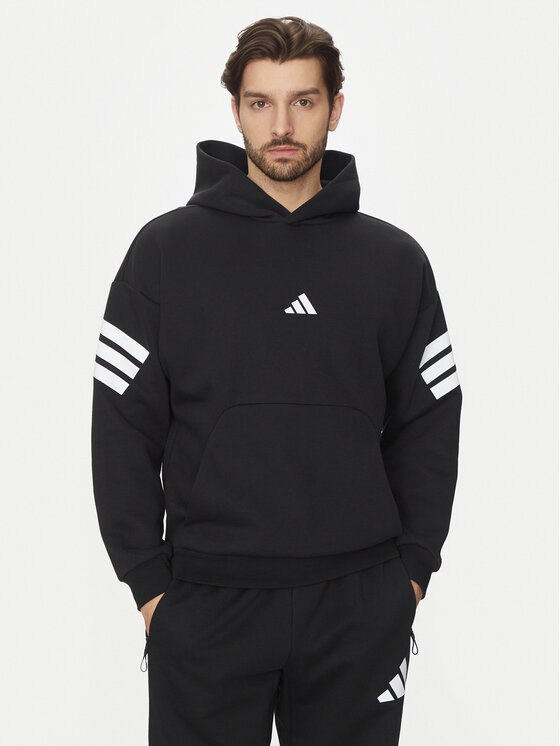 adidas adidas Pulóver Future Icons 3-Stripes JD4838 Fekete Regular Fit