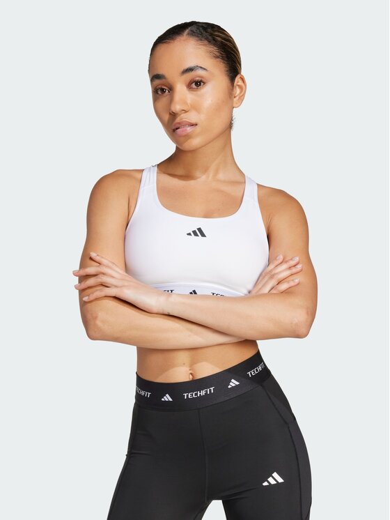 adidas adidas Biustonosz sportowy TECHFIT Biały