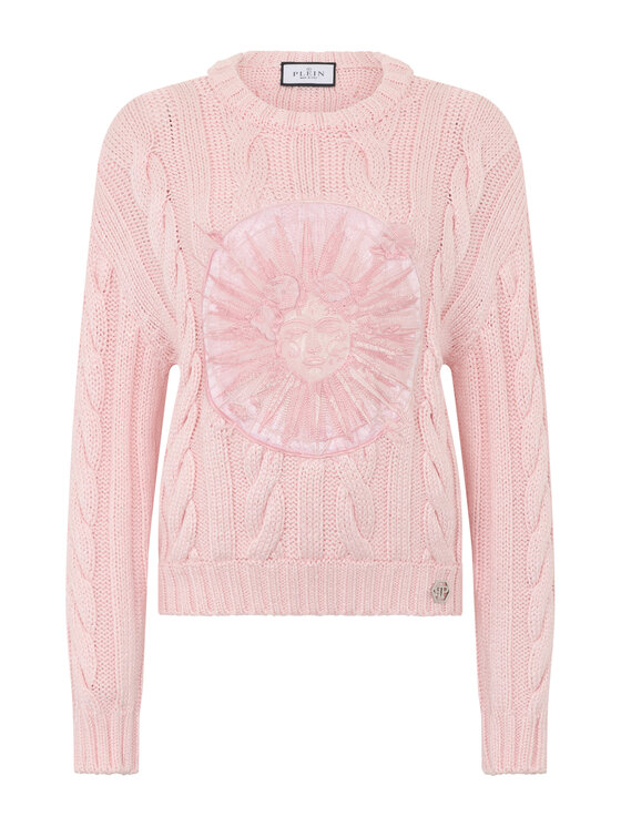 PHILIPP PLEIN PHILIPP PLEIN Sweter 29775 Różowy Regular Fit