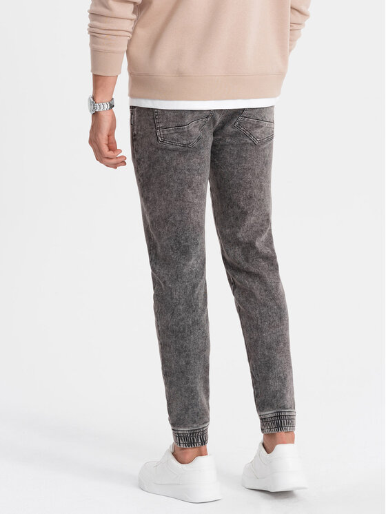 Ombre Ombre Jeansy OM-PADJ-0133 Šedá Slim Fit