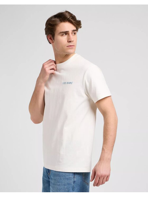 Lee Lee T-Shirt SS RELAXED GRAPHIC TEE Biały Relaxed Fit