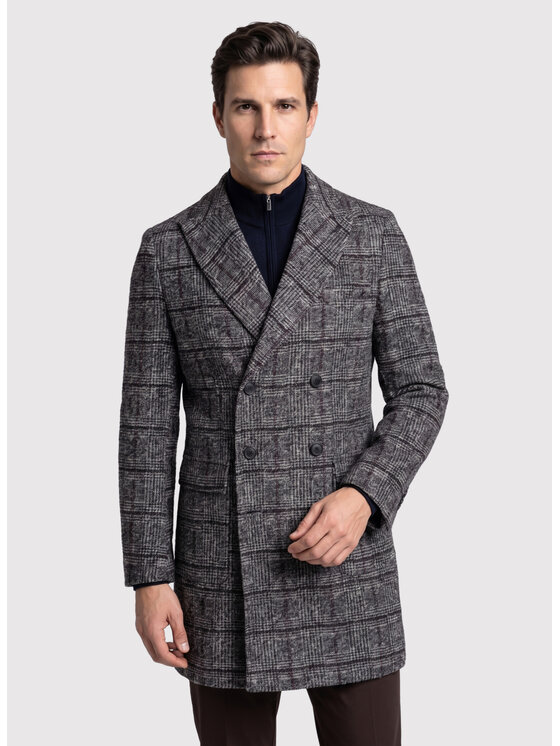 Pako Lorente Pako Lorente Płaszcz zimowy P26WF-7X-003 Szary Straight Fit