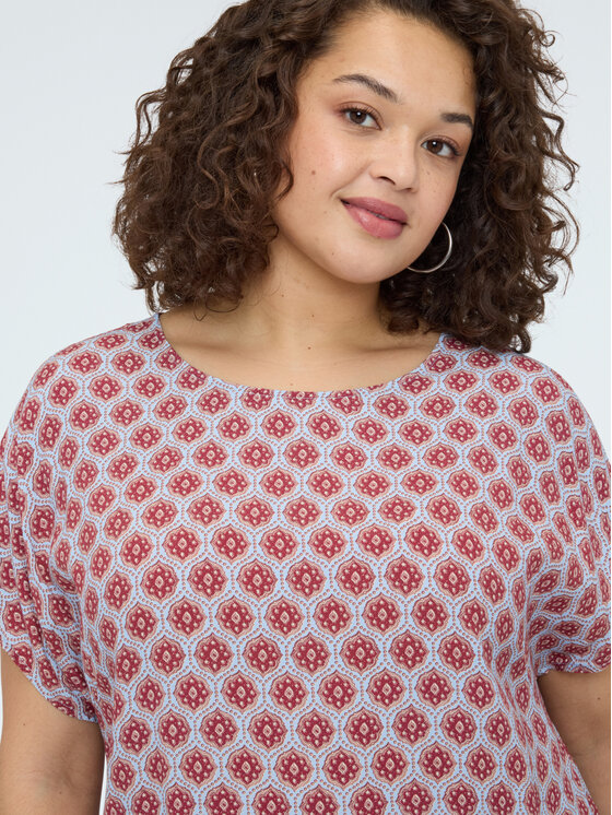 Fiorella Rubino Fiorella Rubino Bluzka 2048T002445N0R4 Bordowy Boxy Fit