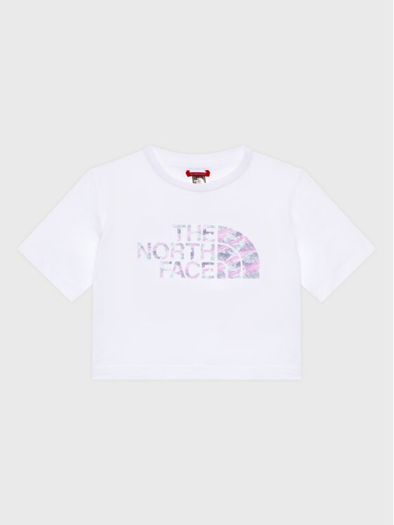 The North Face T-krekls Crop Easy NF0A83EU Balts Regular Fit