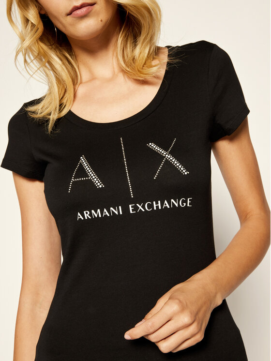 Armani Exchange Armani Exchange T-Shirt 8NYT83 YJ16Z 1200 Czarny Regular Fit