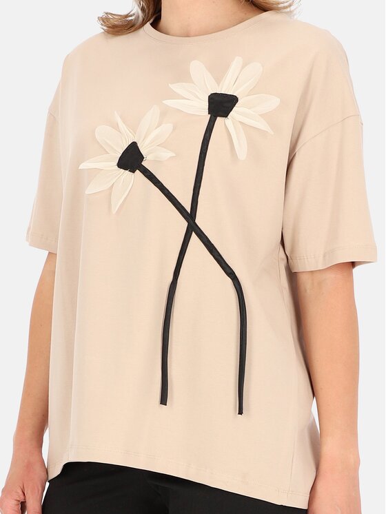 Perso Perso T-Shirt TCE240012F Różowy Regular Fit