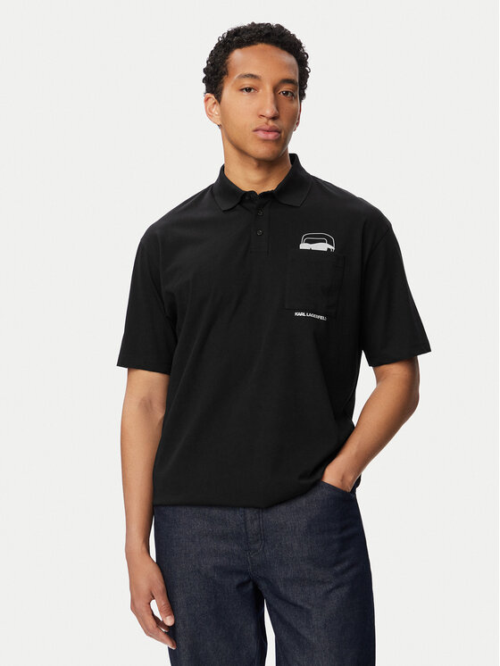 KARL LAGERFELD Tricou polo 745127 561225 Negru Regular Fit