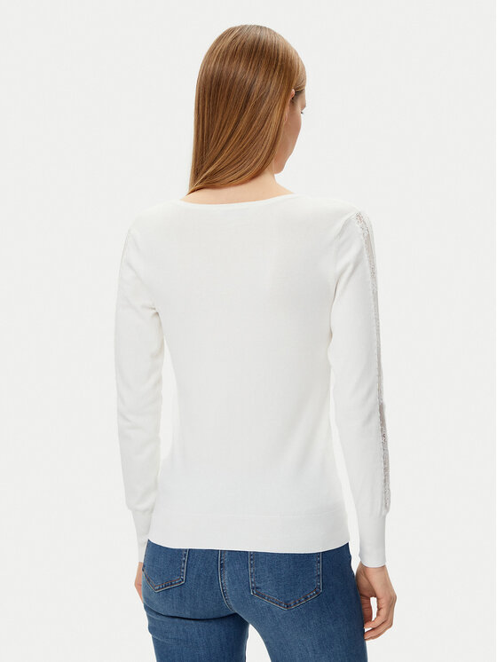 Morgan Morgan Sweter 251-MIELO Biały Slim Fit