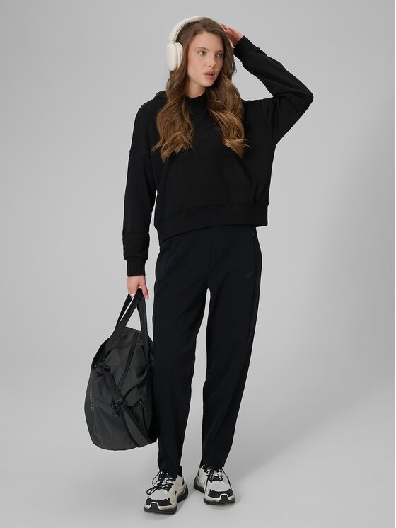 4F 4F Μπλούζα 4FRSS26TSWSF2926-20S Μαύρο Regular Fit