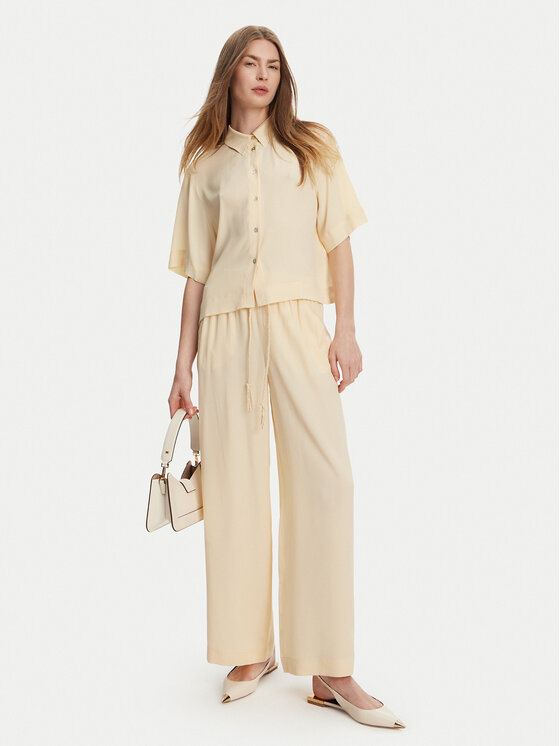 Marella Marella Панталони тип палацо Vivaio 2513131054 Жълт Wide Leg