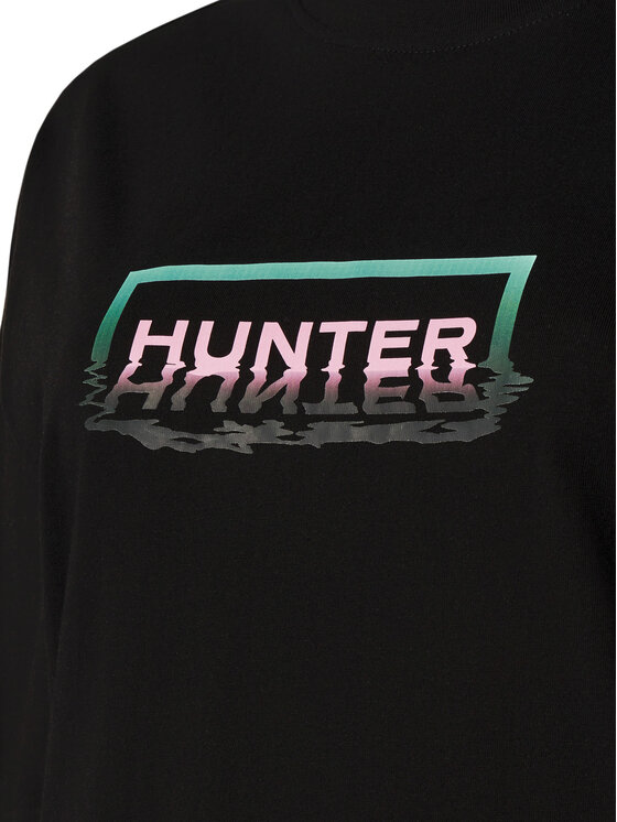Hunter Hunter Tričko Abele UNISEX HARU0007251 Čierna Regular Fit