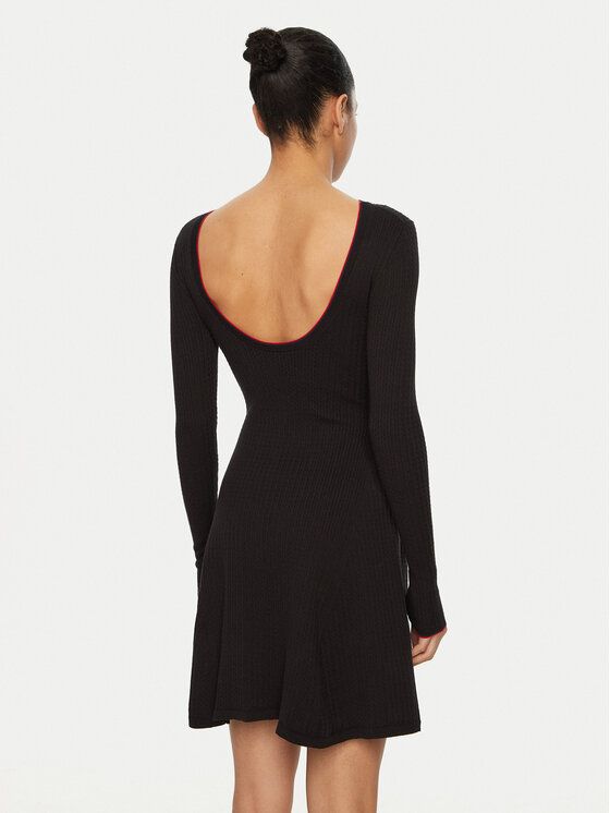 Tommy Jeans Tommy Jeans Rochie tricotată DW0DW19469 Negru Slim Fit