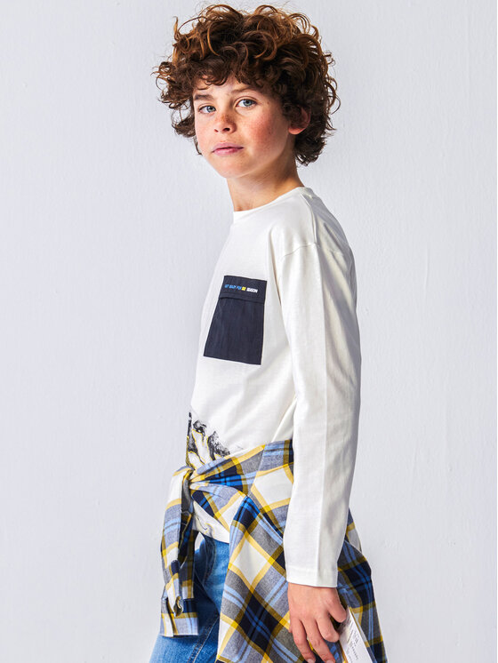 Mayoral Mayoral Μπλουζάκι 7.065 Εκρού Regular Fit